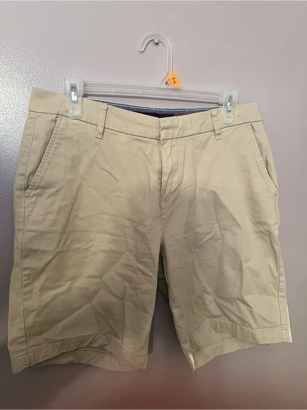Tommy Hilfiger Ladies Size 8 Classic Khaki Cotton Shorts - Neutral Beige